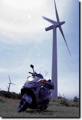 風力発電とバイク