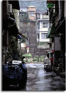路地からの山