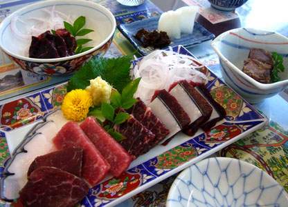 くじら刺身定食